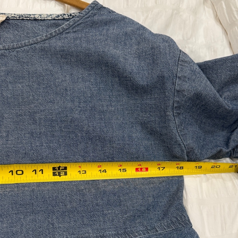 AG Adriano Goldschmied 100% Cotton Ombre Blue Denim Blouse Size Small - Picture 6 of 10